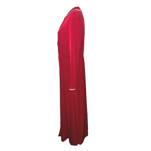 Lane Bryant Glamour VNeck Maxi Robe Wrap Dress Sz 14/16 (XL) Womens Red Long Sle - Picture 14 of 16